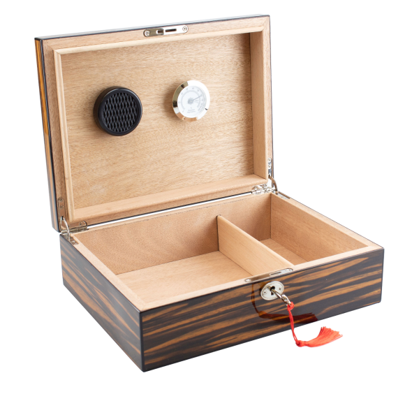 Humidor "braun / schwarz high gloss" für ca. 30 Zigarren